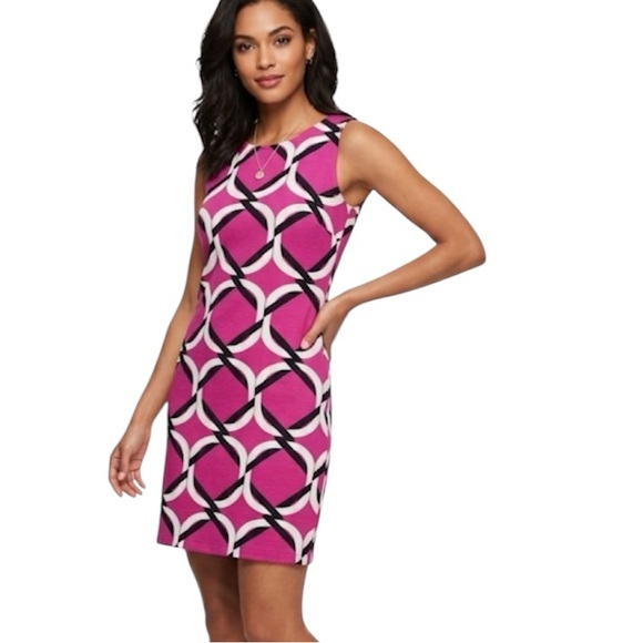 crown & ivy Dresses & Skirts - Crown & Ivy Pink Black & White Beach Knit Sleeveless Dress Size: PP